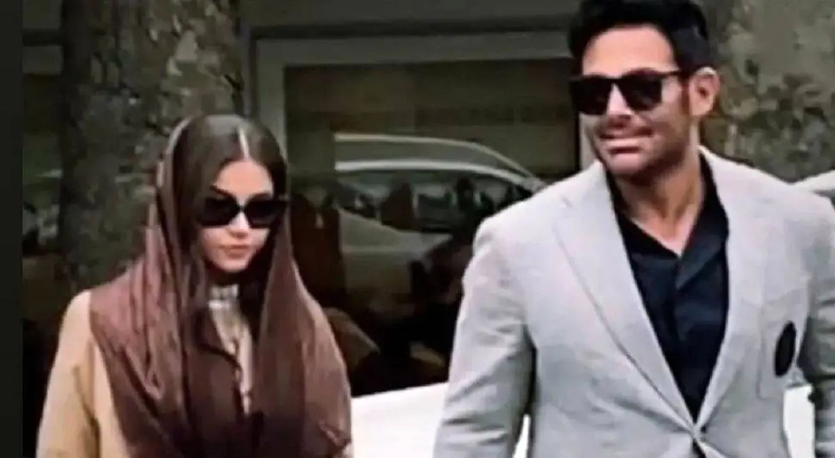 عکسی از دسته گل زیبای رضا گلزار و همسرش برای افتتاحیه سالن زیبایی ساره بیات