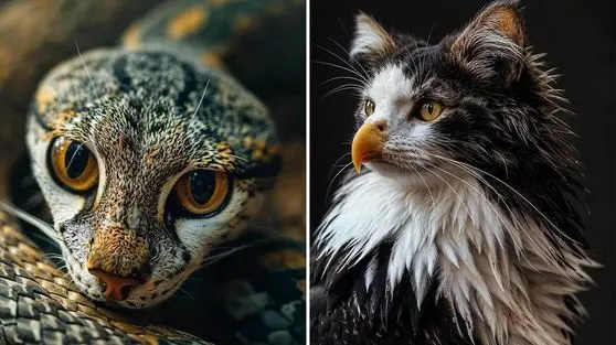 تصاویر جالب از حیواناتی که به گربه تبدیل شده‌انذ!