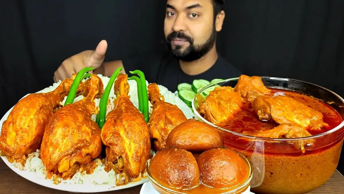 ویدئوی خوردن ۳ کیلو چلو مرغ به سبک بلاگر بنگلادشی!