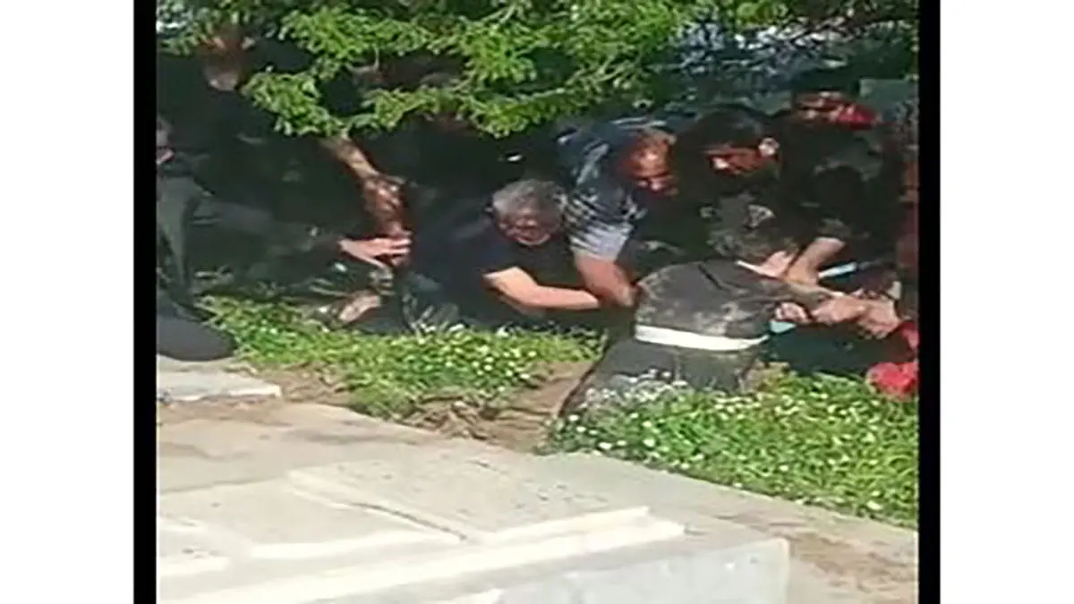 یک مرد در قبرستان مسجد سلیمان توسط زمین بلعیده شد! + ویدئو