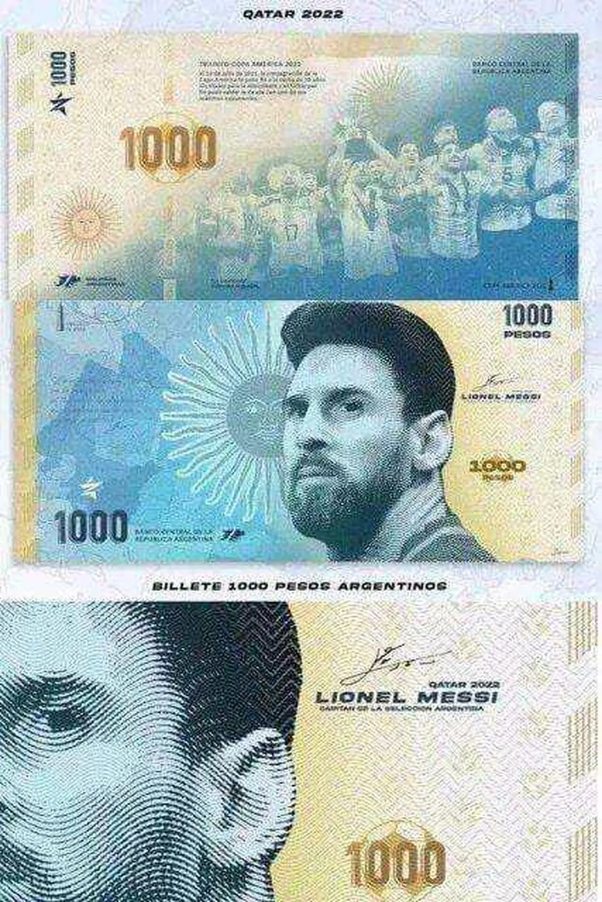 اسکناس‌های جدید آرژانتین با عکس مسی + عکس