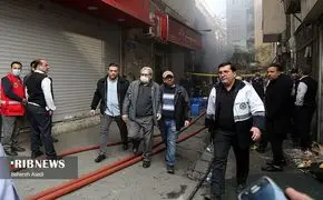 تصاویر آتش‌سوزی در خیابان بهار تهران