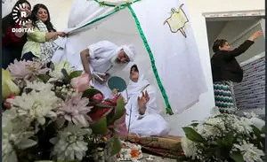 تصاویری از عروسی متفاوت یک زوج مندایی