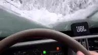 ویدئویی جذاب از رانندگی در جنگل برفی