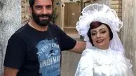 لباس عروس و دسته‌گل شیک یکتا ناصر در مراسم عقدش با منوچهر هادی