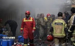 تصاویر آتش‌سوزی در خیابان بهار تهران