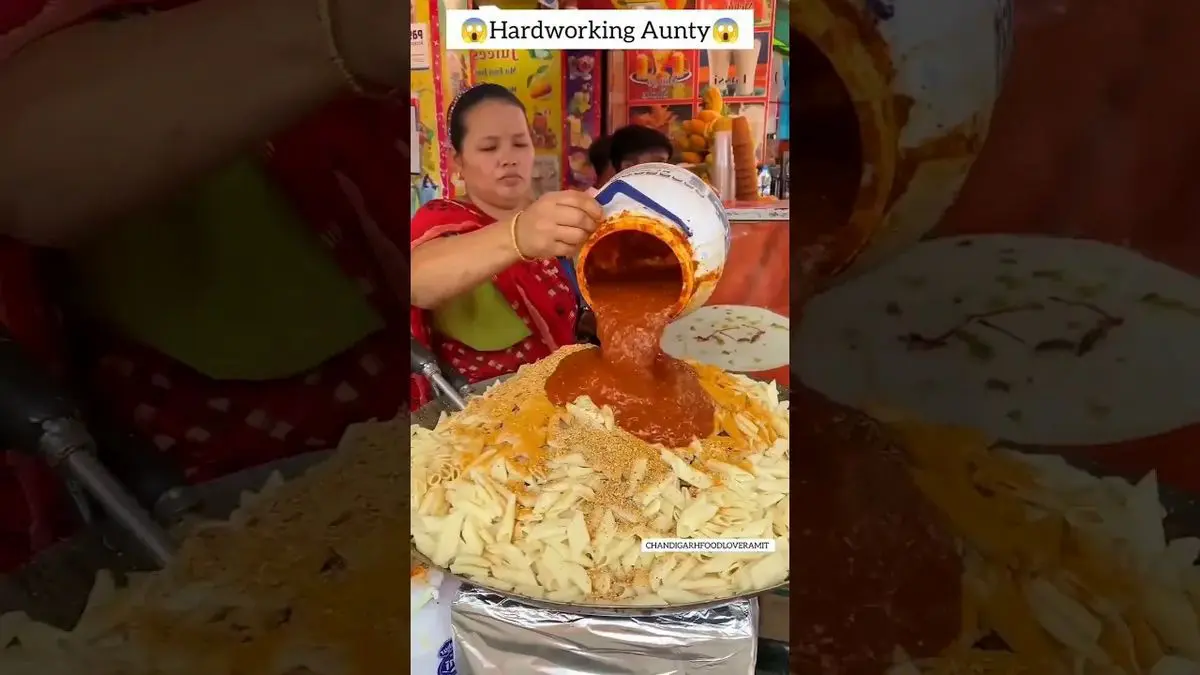 ویدئویی جالب از پخت مشهورترین پاستای هندی توسط آشپز خیابانی