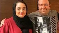 تصاویر رمانتیک از نرگس محمدی بازیگر سریال ستایش و همسرش زیر باران