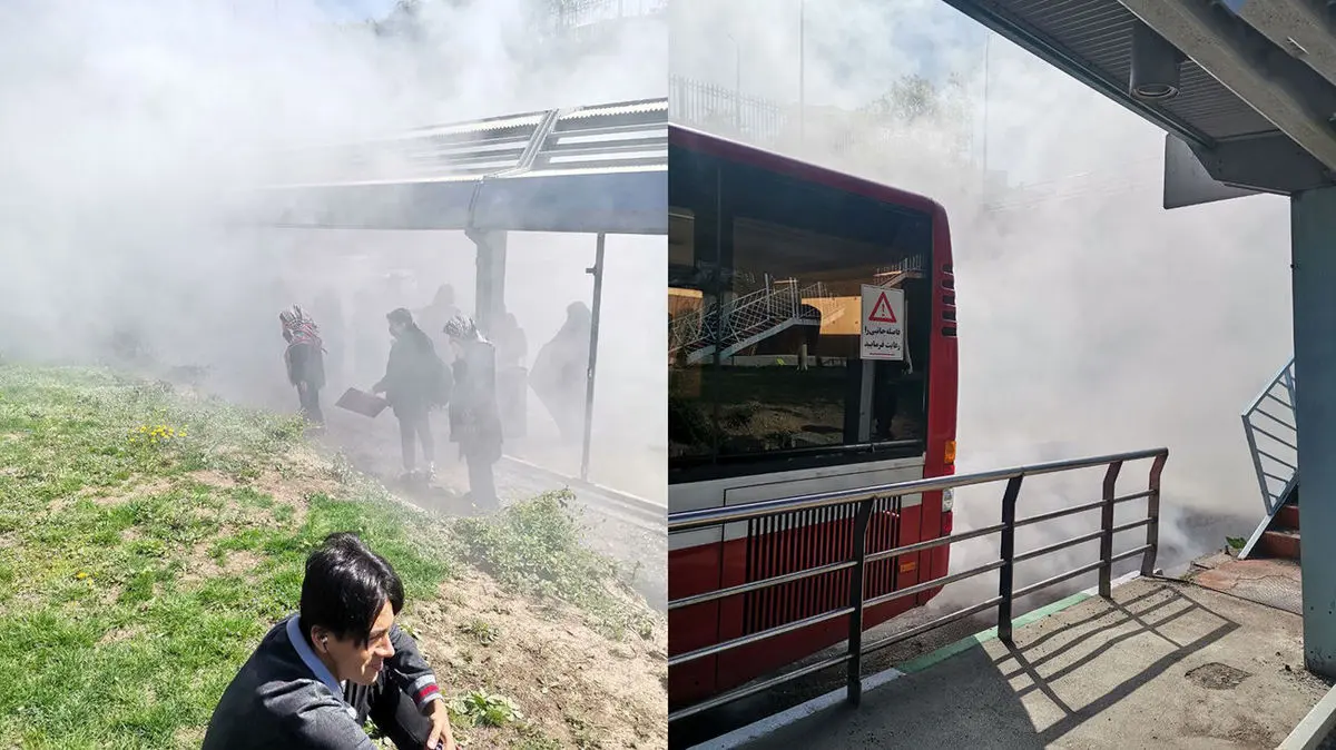 توضیح اتوبوس‌رانی درباره انتشار دود عجیب در اتوبوس بی‌آر‌تی در تهران