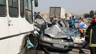 تصادف وحشتناک در جاده اصفهان و حادثه‌ی تلخ برای ۱۳ نفر!